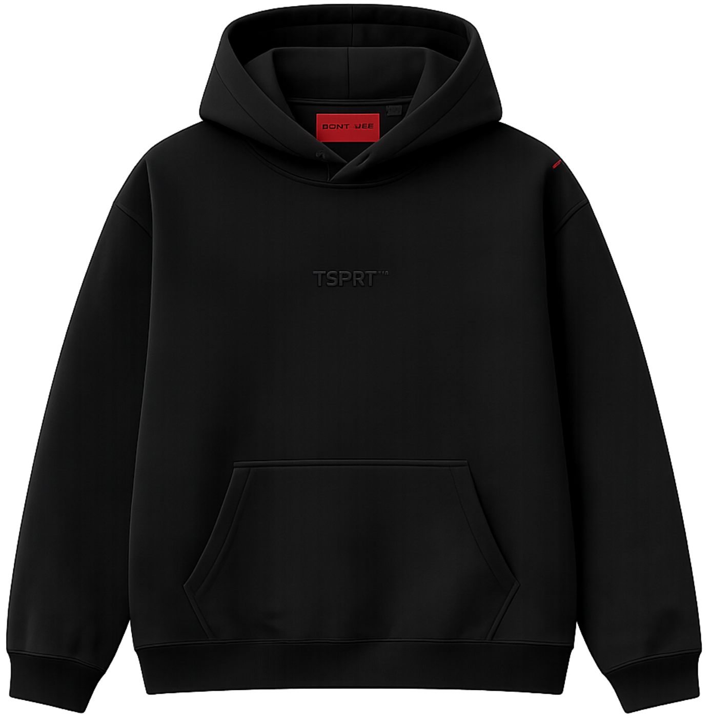 Heavyweight Hood — Object 003, black mineral-dyed cotton fleece