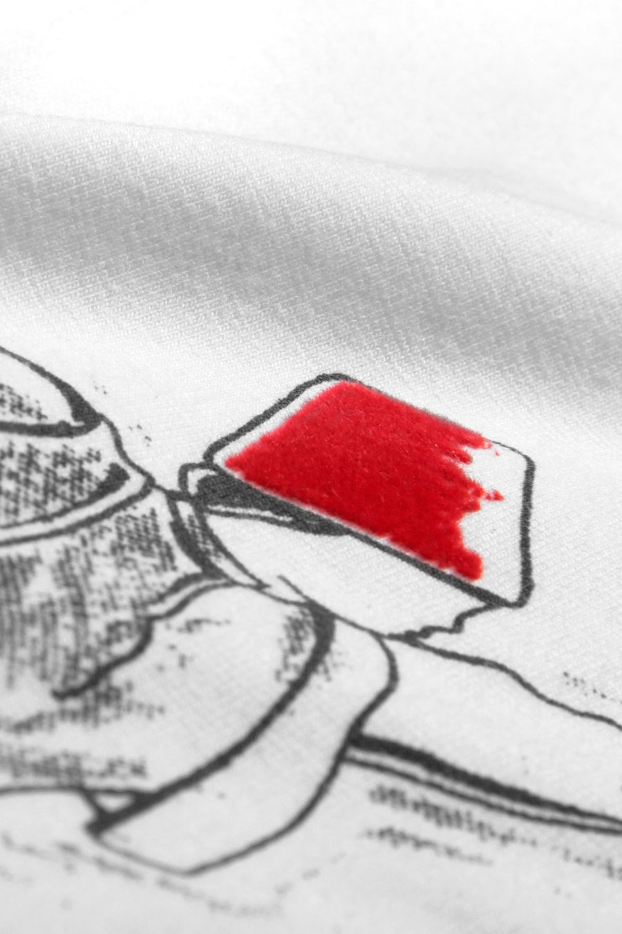 Close view of the printed illustration